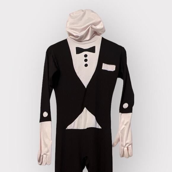 Morphsuit Halloween Costume Mens Small Tuxedo Bodysuit Full Body Suit Cosplay - Picture 4 of 9